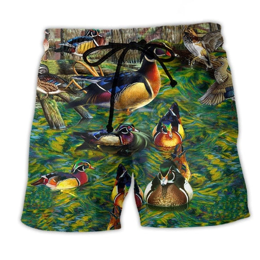 Funny Duck Welcome To The Duck Side Art – Beach Short