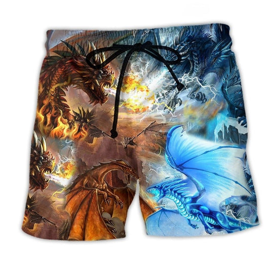 Dragon Fire And Water Balance Art – Beach Short