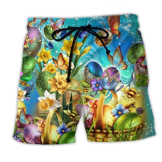 Easter Blessed Butterfly Floral Art – Beach Short
