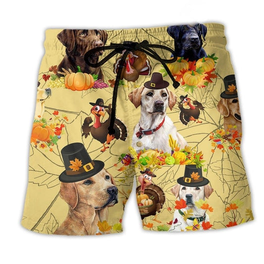 Labrador Retriever Thanksgiving Family Art – Beach Short