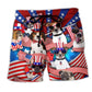 Patriotic Dog America Pride Art – Beach Short