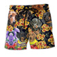 Dachshund With Flowers Cute Art – Beach Short