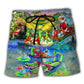 Crocodile Merry Christmas Festive Art – Beach Short
