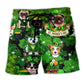 Irish Dogs Green Lucky Theme Art – Beach Short