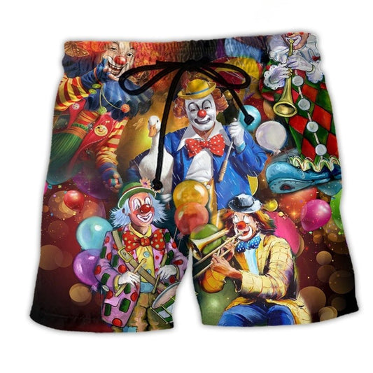 Clown Happiness Funny Character Art – Beach Short