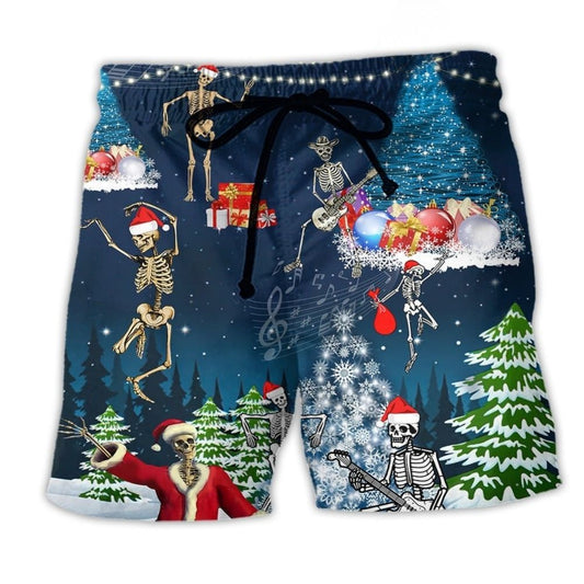 Xray Christmas Skull Dark Art – Beach Short