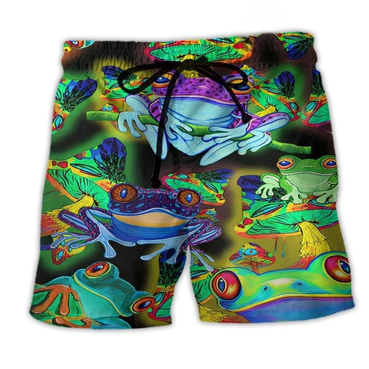 Frog Lover Colorful Fun Art – Beach Short