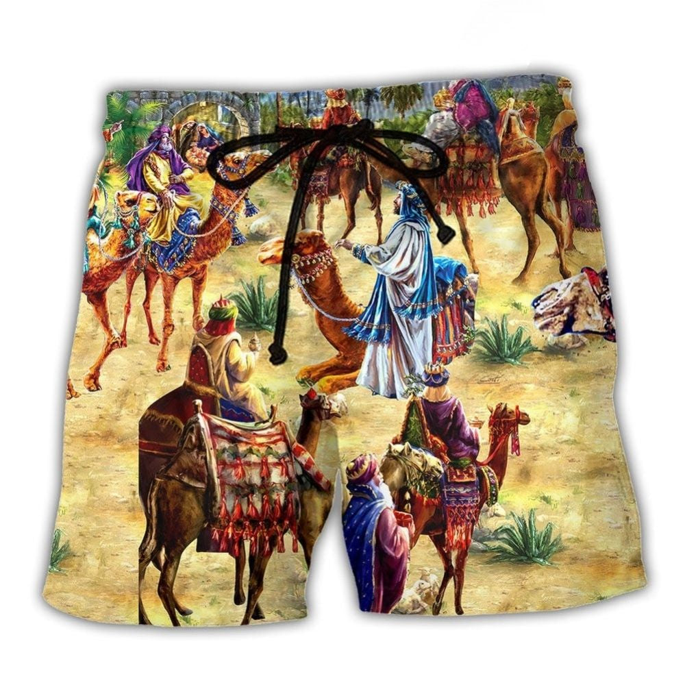 Camel Love Blue Sky Art – Beach Short