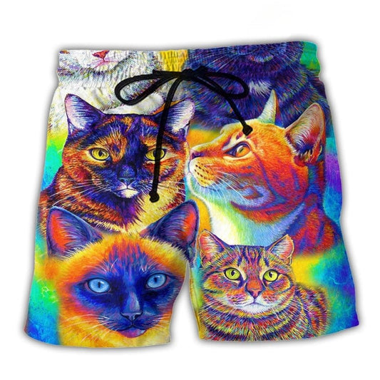 Cute Cats All My Soul Art – Beach Short