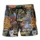 Cat Playing Cards Cool Art – Beach Short