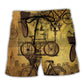 Bike Love Sunset Vintage Art – Beach Short
