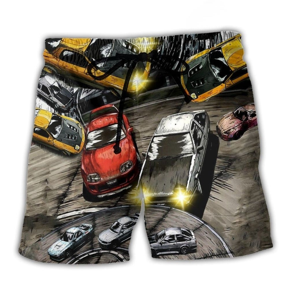 Car Builder Lifestyle Quote Art – Beach Short