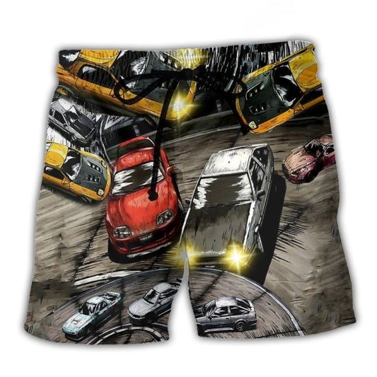 Car Builder Lifestyle Quote Art – Beach Short