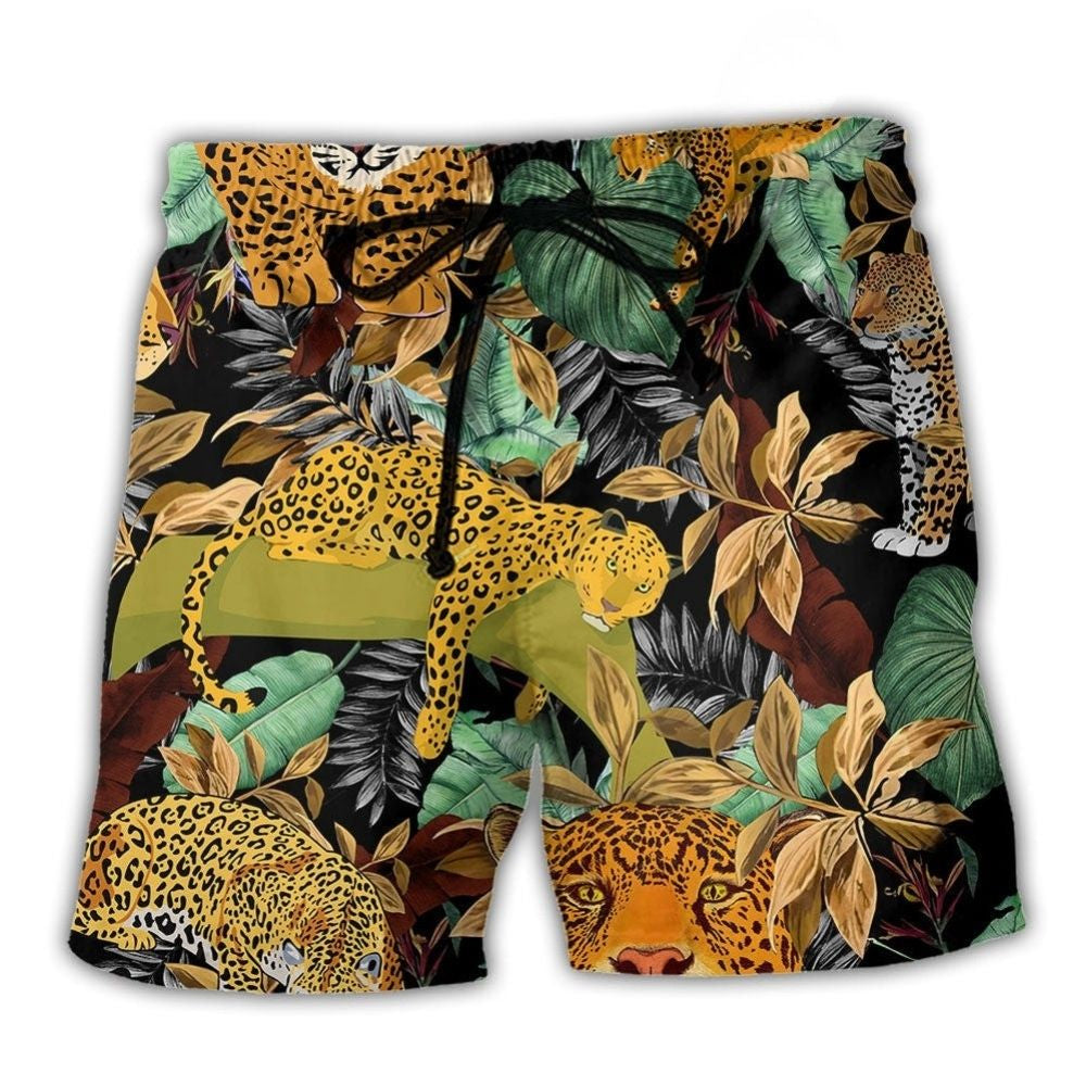 Leopard Natural Animal Print Art – Beach Short