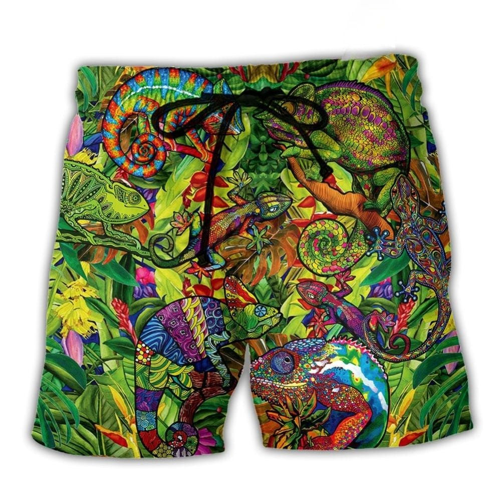 Abstract Colorful Chameleon Art – Beach Short