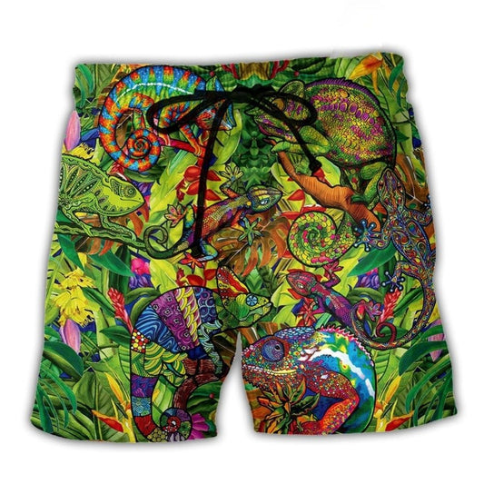 Abstract Colorful Chameleon Art – Beach Short