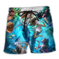 Mermaid And Dolphin Ocean Art – Beach Short
