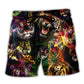 Neon Tiger Wildlife Art – Beach Short