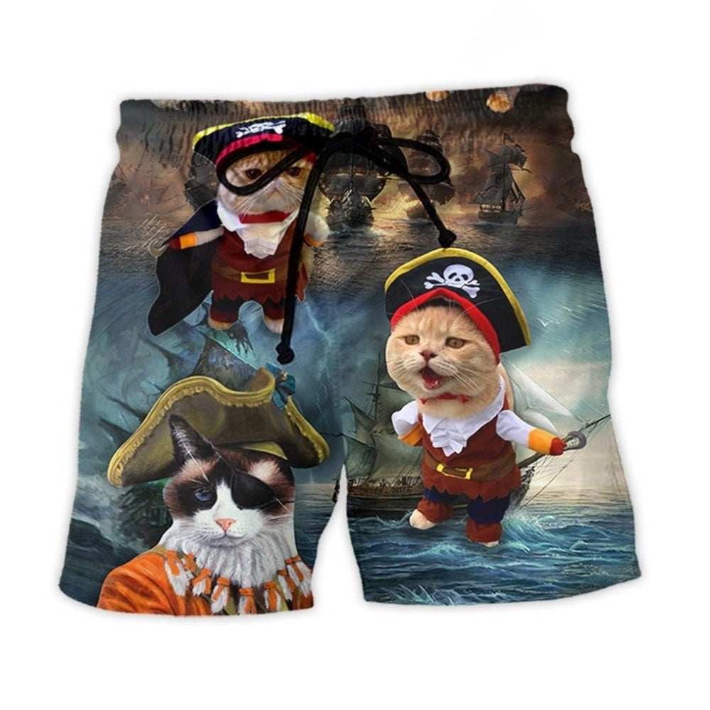 Cat Pirate Adventure Art – Beach Short