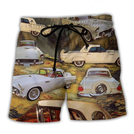 Cars Driving Through Mountains Art – Beach Short
