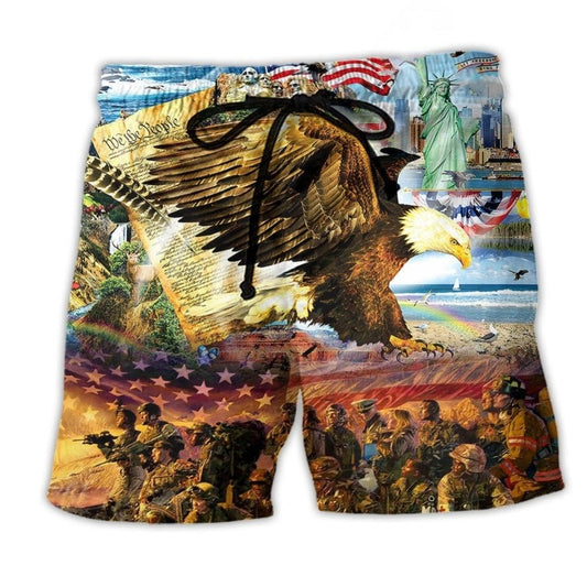 Veteran Call To Colors Freedom Art – Beach Short
