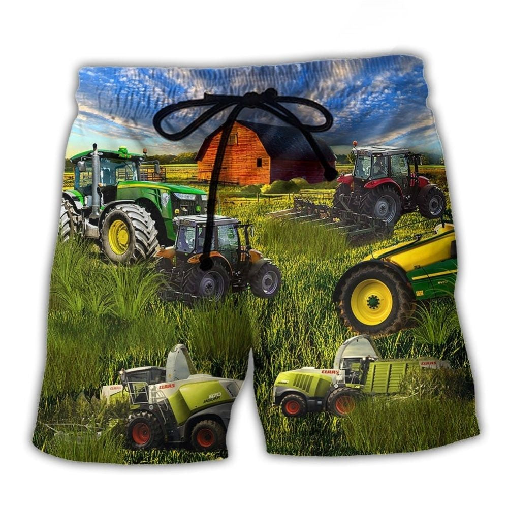 Tractor Just One More Ride Art – Beach Short