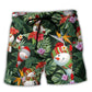 Snowman Stay Cool Floral Art – Beach Short