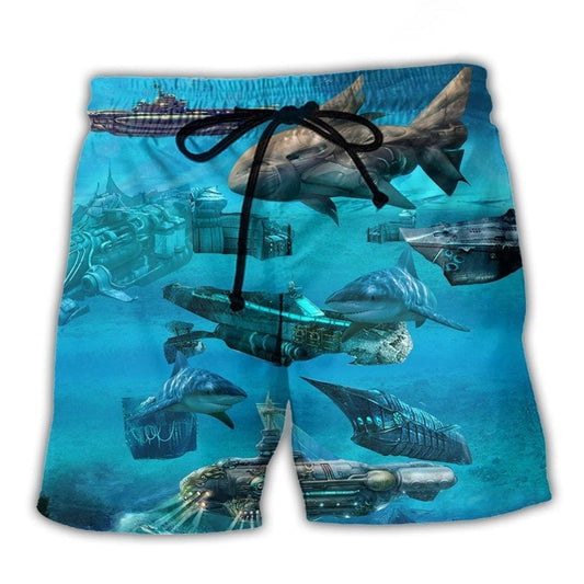 Submarine Ocean Adventure Art – Beach Short