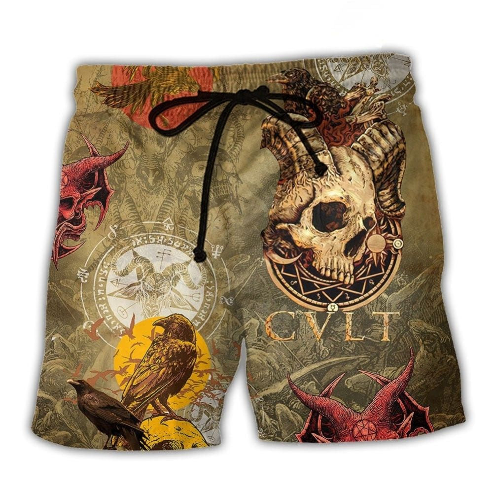 Skull Not Today Attitude Art – Beach Short