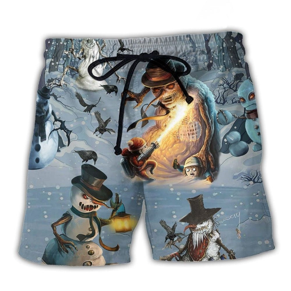 Evil Snowman Cool Dark Art – Beach Short