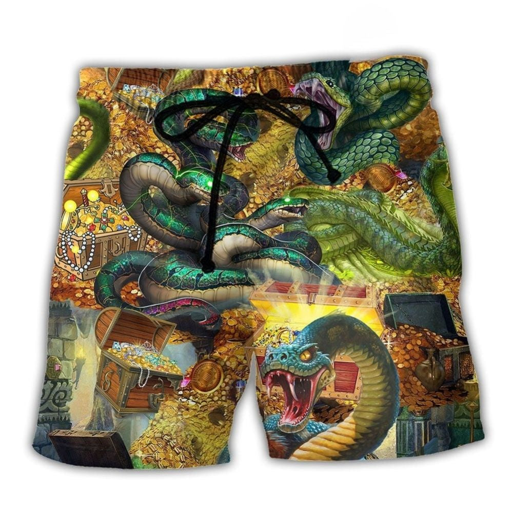 Golden Snake Power Symbol Art – Beach Short