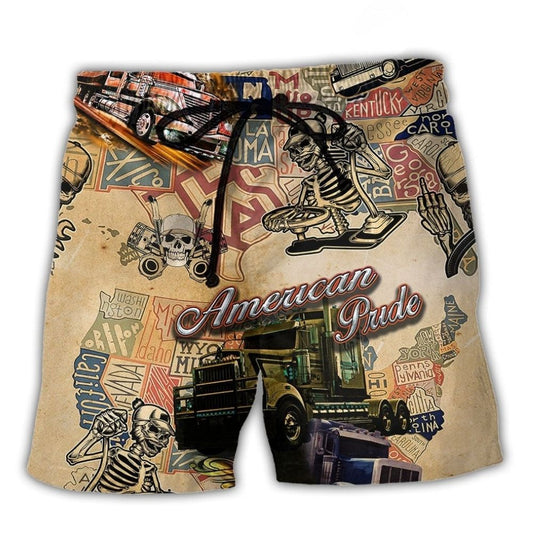 Skull Love Life American Pride Vintage – Beach Short