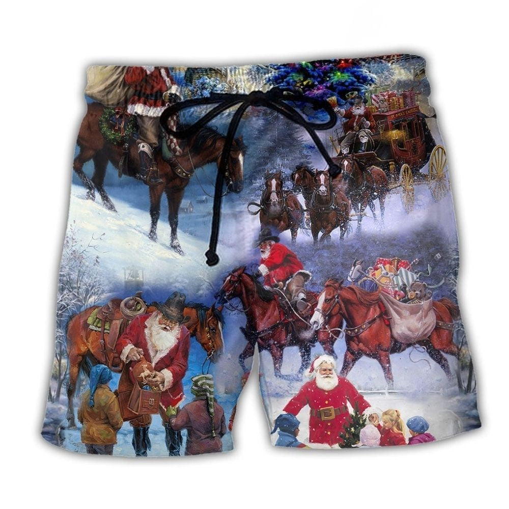 Santa Cowboy Christmas Family Style – Beach Short