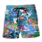 Shark Easter Celebration Fun Art – Beach Short