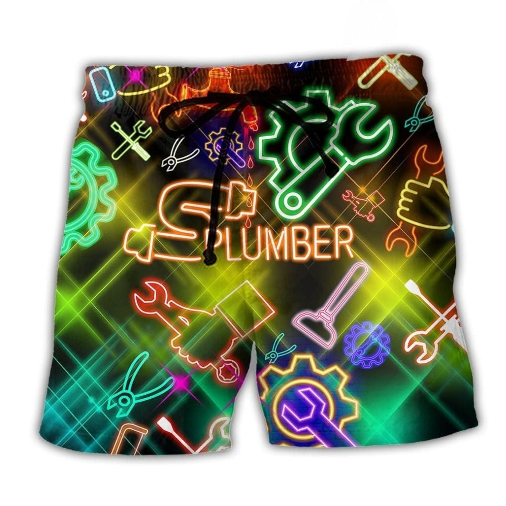 Plumber Neon Graphic Style – Beach Short