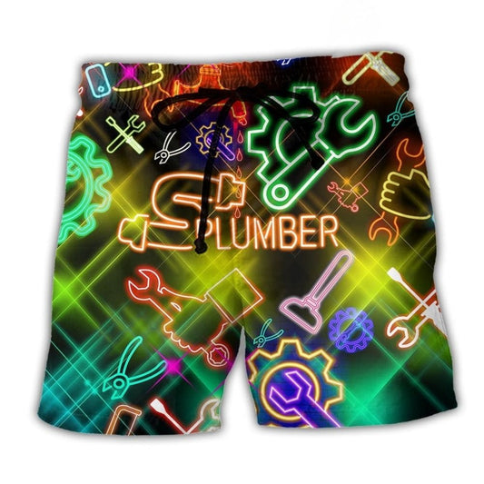 Plumber Neon Graphic Style – Beach Short