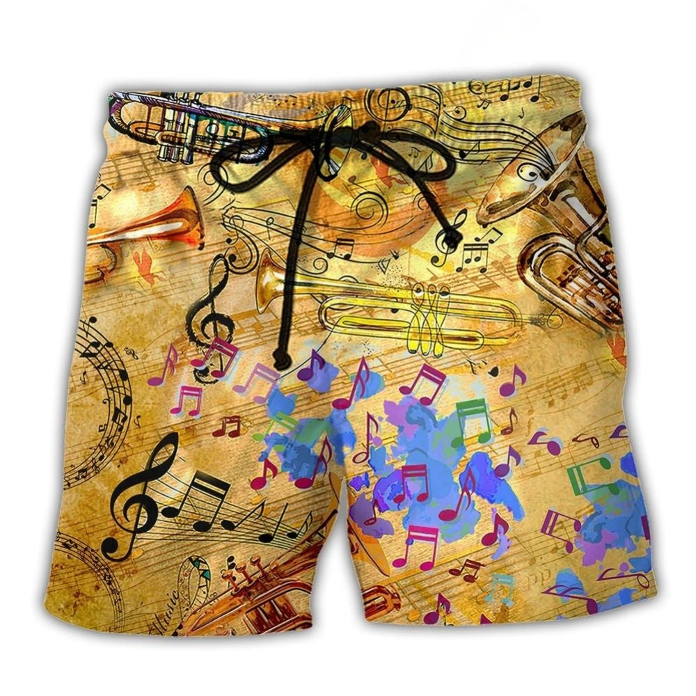 Vintage Trumpet Music Peace – Beach Short