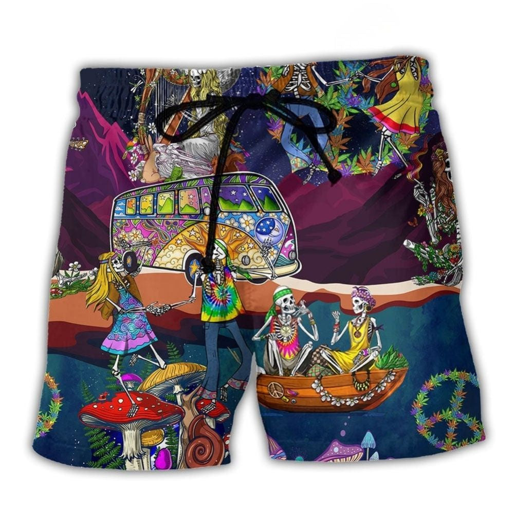 Hippie Skull Peace Style – Beach Short
