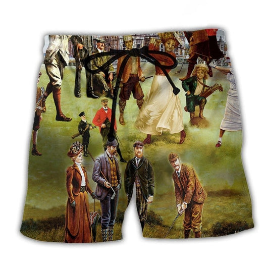 Vintage Golf Player Art – Beach Short