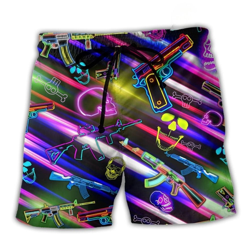 Bold Gun Quote Graphic – Beach Short