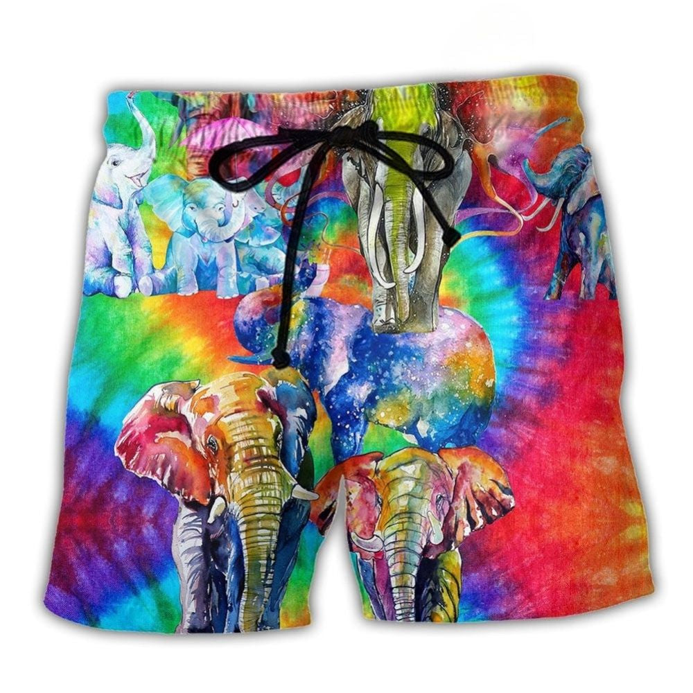 Rainbow Elephant Family – Beach Short