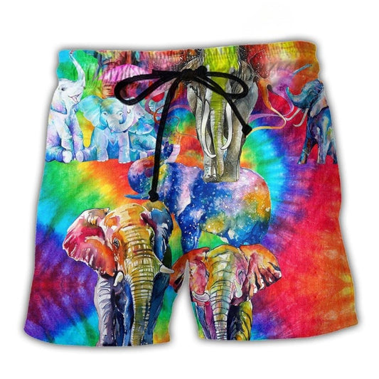 Rainbow Elephant Family – Beach Short