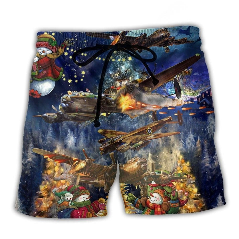 Christmas Military Aircraft – Beach Short