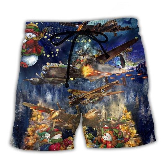 Christmas Military Aircraft – Beach Short