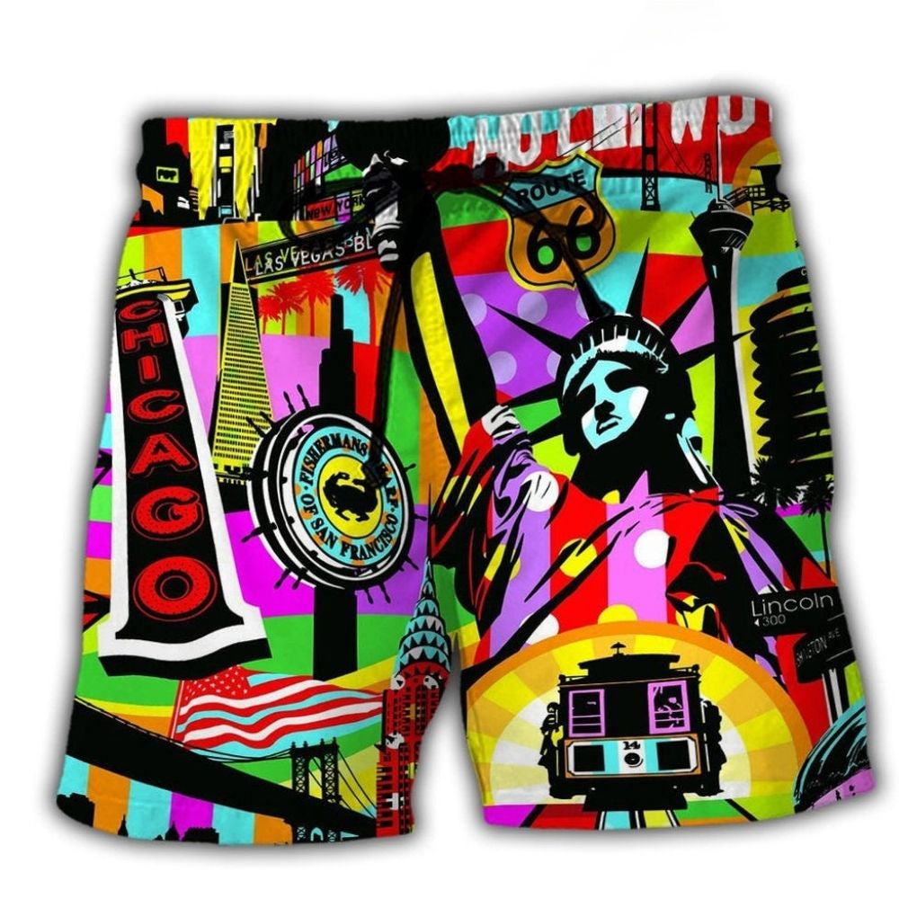 Colorful America Travel – Beach Short