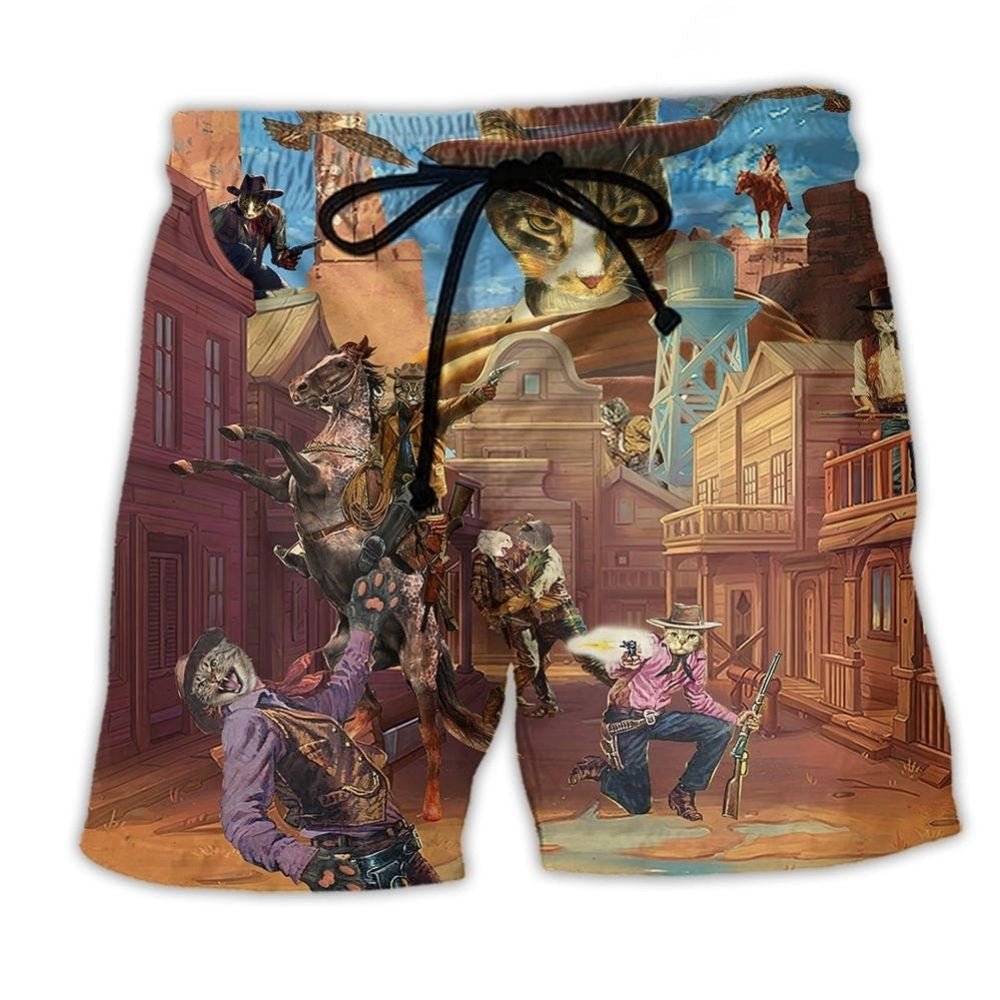 Cowboy Cats Lifestyle Art – Beach Short