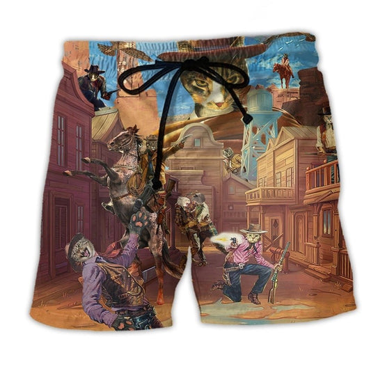 Cowboy Cats Lifestyle Art – Beach Short