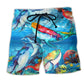Whale Ocean Love Art – Beach Short