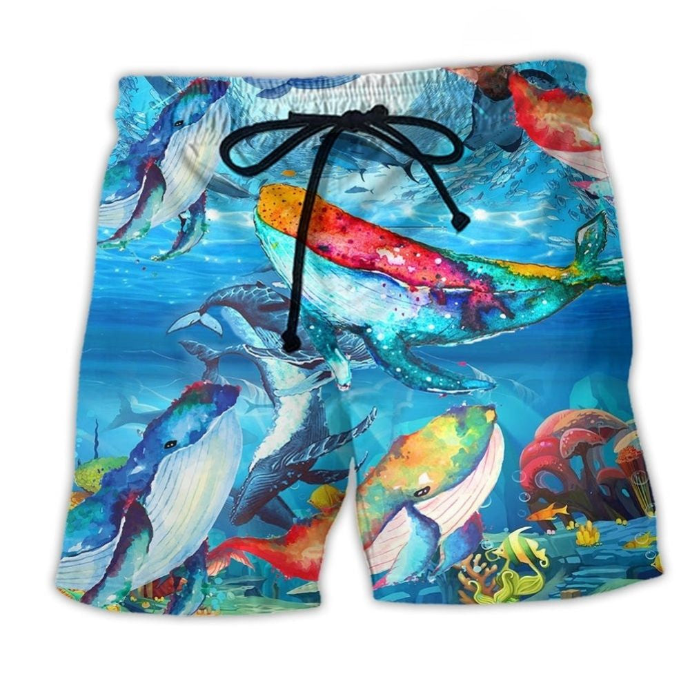 Whale Ocean Love Art – Beach Short