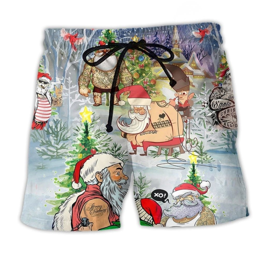 Tattoo Santa Christmas – Beach Short